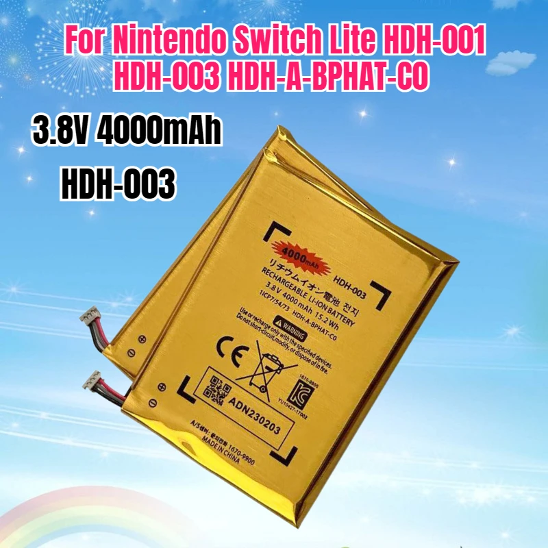 

2PCS 3.8V 4000mAh HDH-003 Switch-lite Battery for Nintendo Switch Lite HDH-001 HDH-003 HDH-A-BPHAT-C0 Rechargeable Batteria