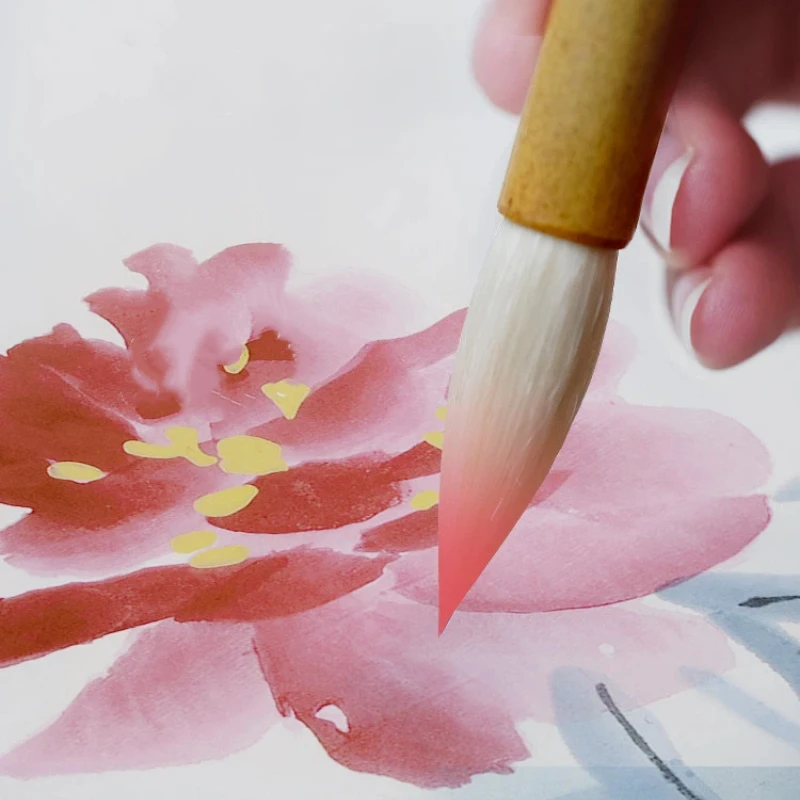 Woolen Hair Chinese Calligraphy Brush Set Freehand Landscape Flower Bird Painting Traditional Chinese Painting Coloring Brush