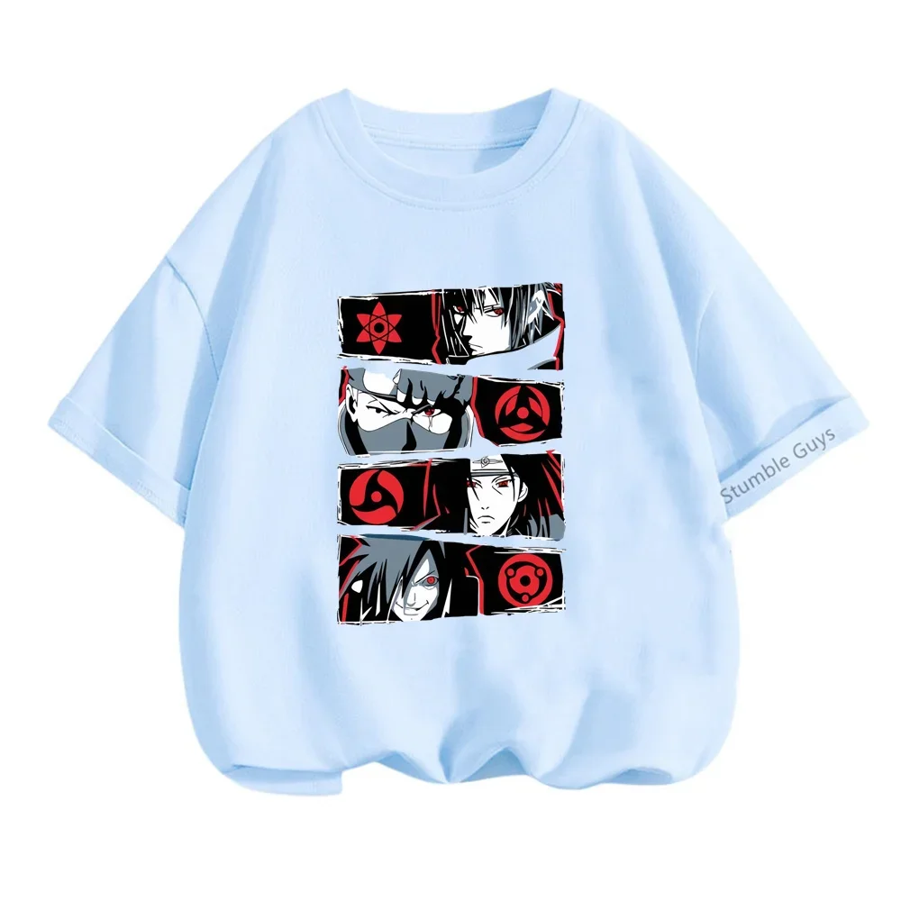 Anime Narutoes Tshirt Kids Boys Clothes Girls T-shirt Cartoon Tees Children Summer Teen Short Sleeve Tops Fashion Kids Clothing