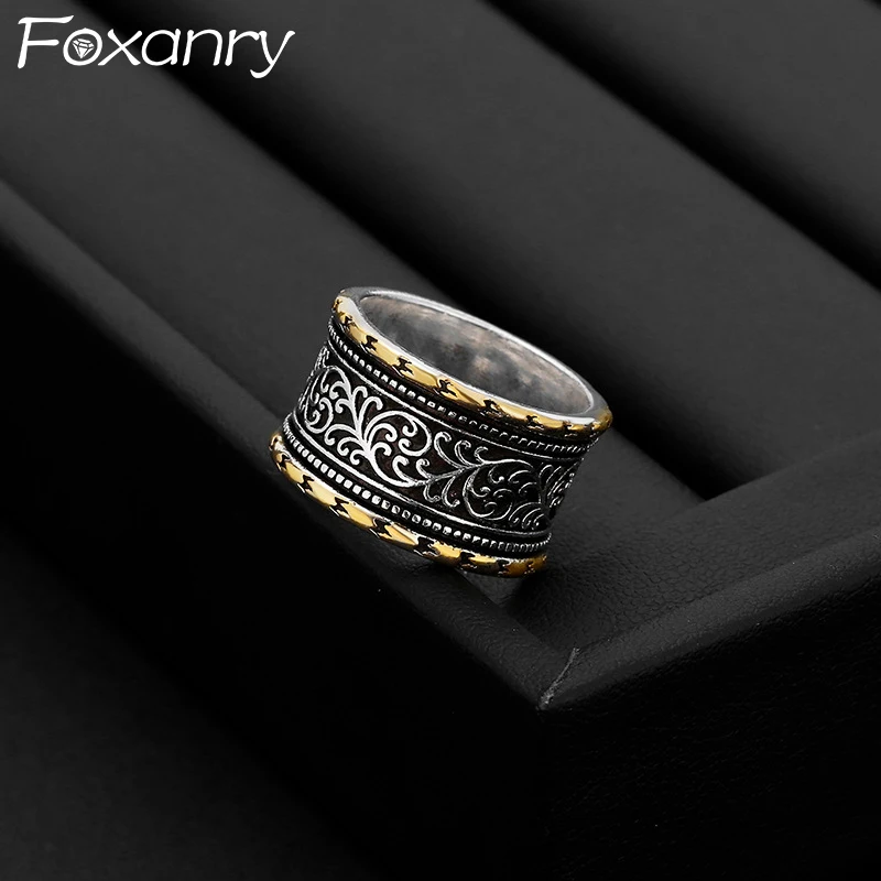 Foxanry Silver Color Irregular Pattern Rings For Women Couples New Fashion Creative Design Vintage Elegant Party Jewelry Gifts