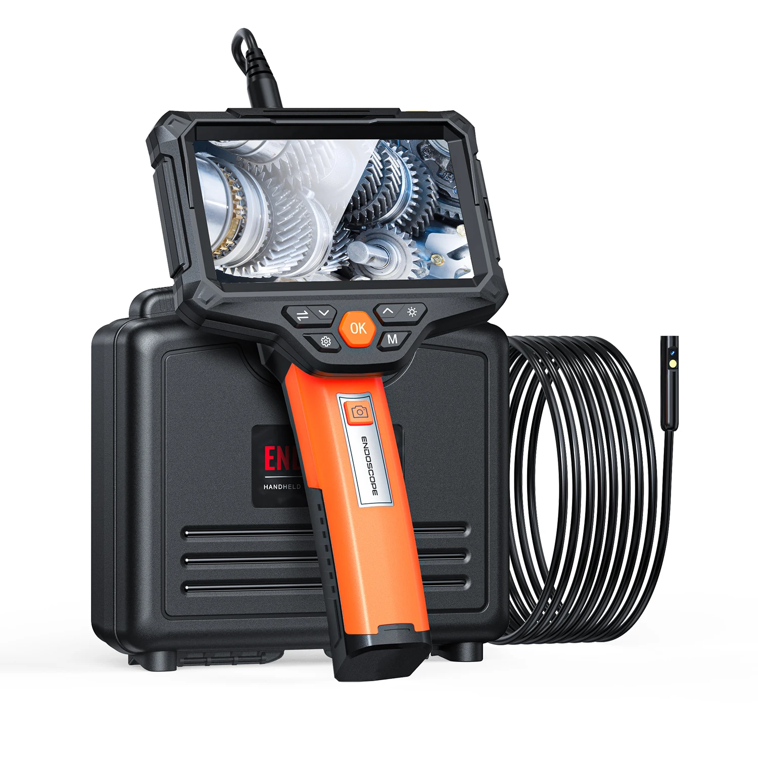 

Wholesale Full HD Sewer Pipe Inspect Video Camera Repair Tool Borescope Portable 2MP 5Inch Screen 8mm Rigid Industrial Endoscope