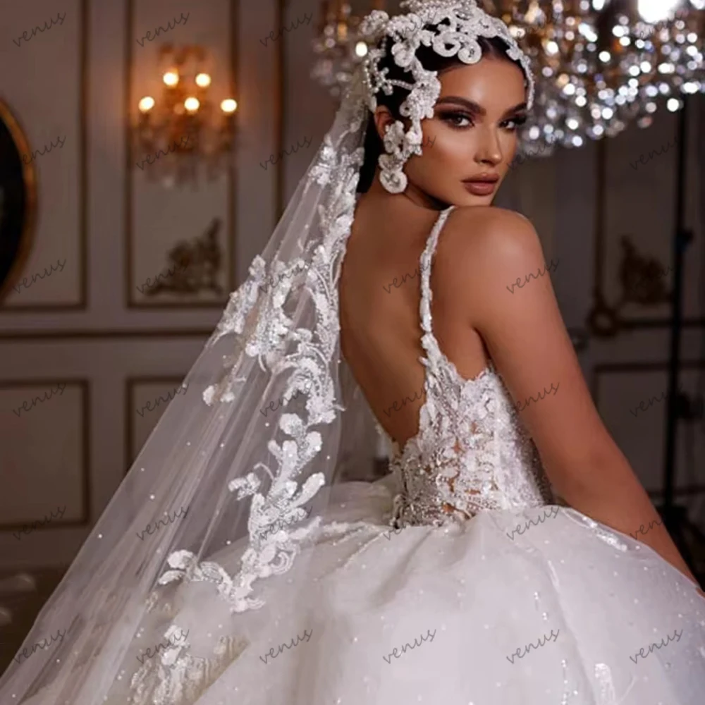 絶妙なウェディングドレス A ライン チュール ティアード ブライダル ドレス レース アップリケ スパゲッティ ストラップ Vestidos De Novia カスタマイズ 2026