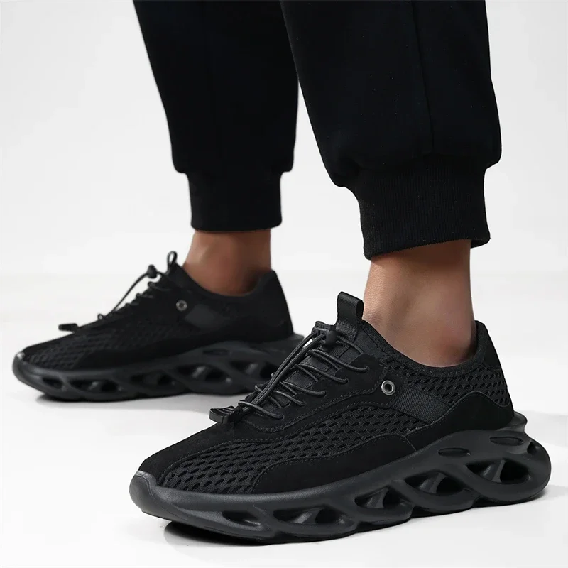Summer Running Shoes For Men Trainers Breathable Knit Sneakers Men's Walking Shoes Comfortable Non-slip Casual Sports Shoes Man