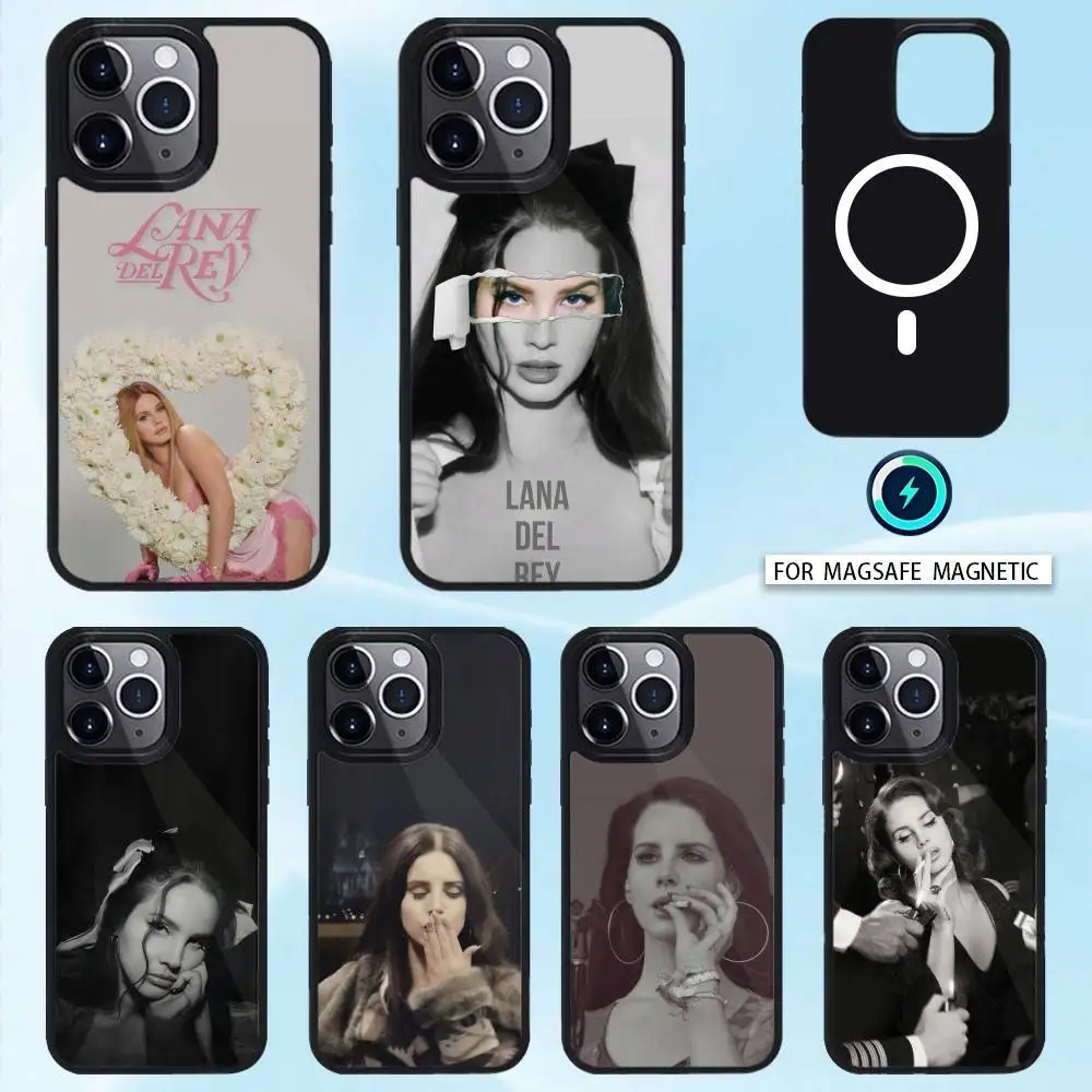 

L-Lana D-Del R-Rey Singer Phone Case For iPhone17,16,15,14,13,12,Pro,Max,Magnetic For Magsafe Wireless Charging