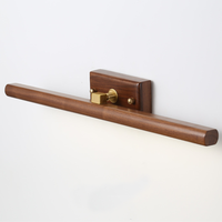 Nature Wood Mirror Wall Sconce Lamp Solid Black Wood Bathroom Mirror Sconce Light LED Rotatable Art Exhibition Decoration Lustre