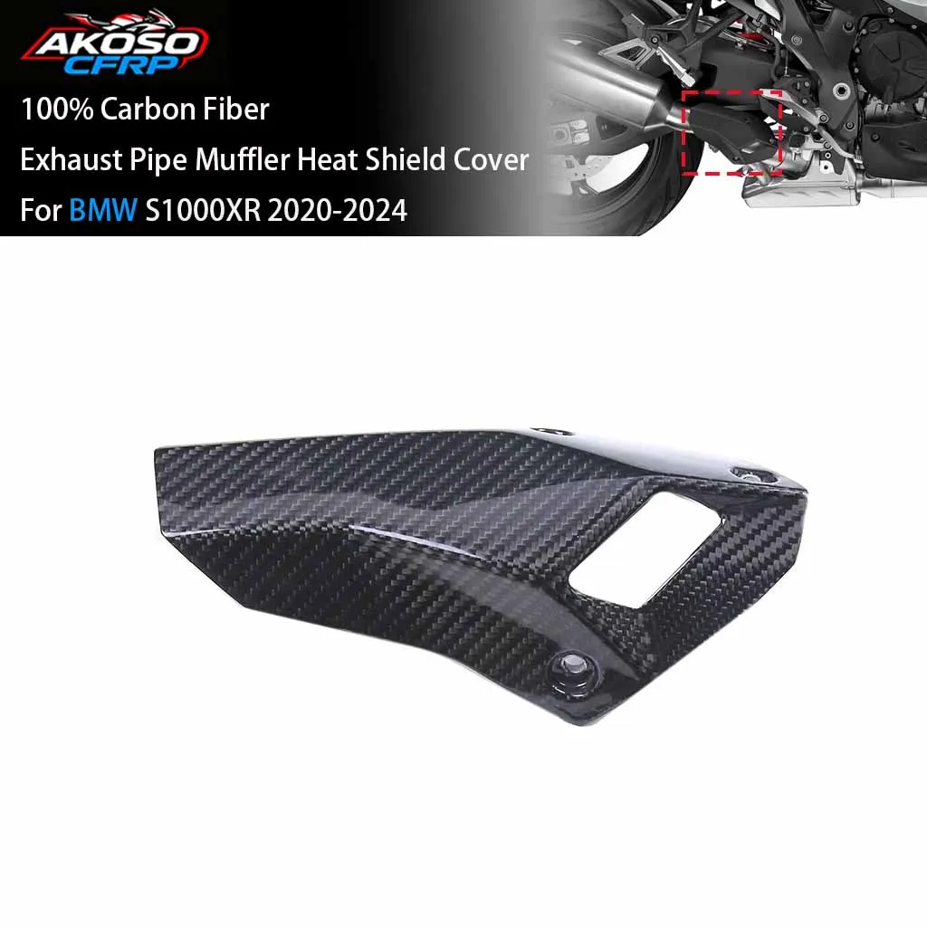 

Motorcycle 100% 3K Carbon Fiber For BMW S1000XR 2020-2024 Exhaust System Pipe Muffler Heat Shield Guard Cover Accessories Parts