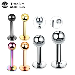 1PC G23 Titanium Labret Piercing Rings External & Internal Thread Ear Helix Tragus Earrings Piercing Body Jewelry