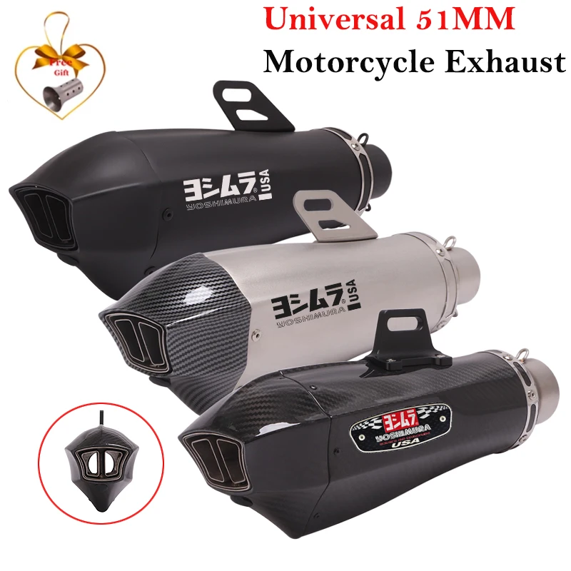 

Universal 51mm Motorcycle Exhaust With DB killer Stickers Muffler For Z900 GSXR1000 SV650 R6 R3 ZX6R ZX10 K7 MT07 Tmax530 F650GS