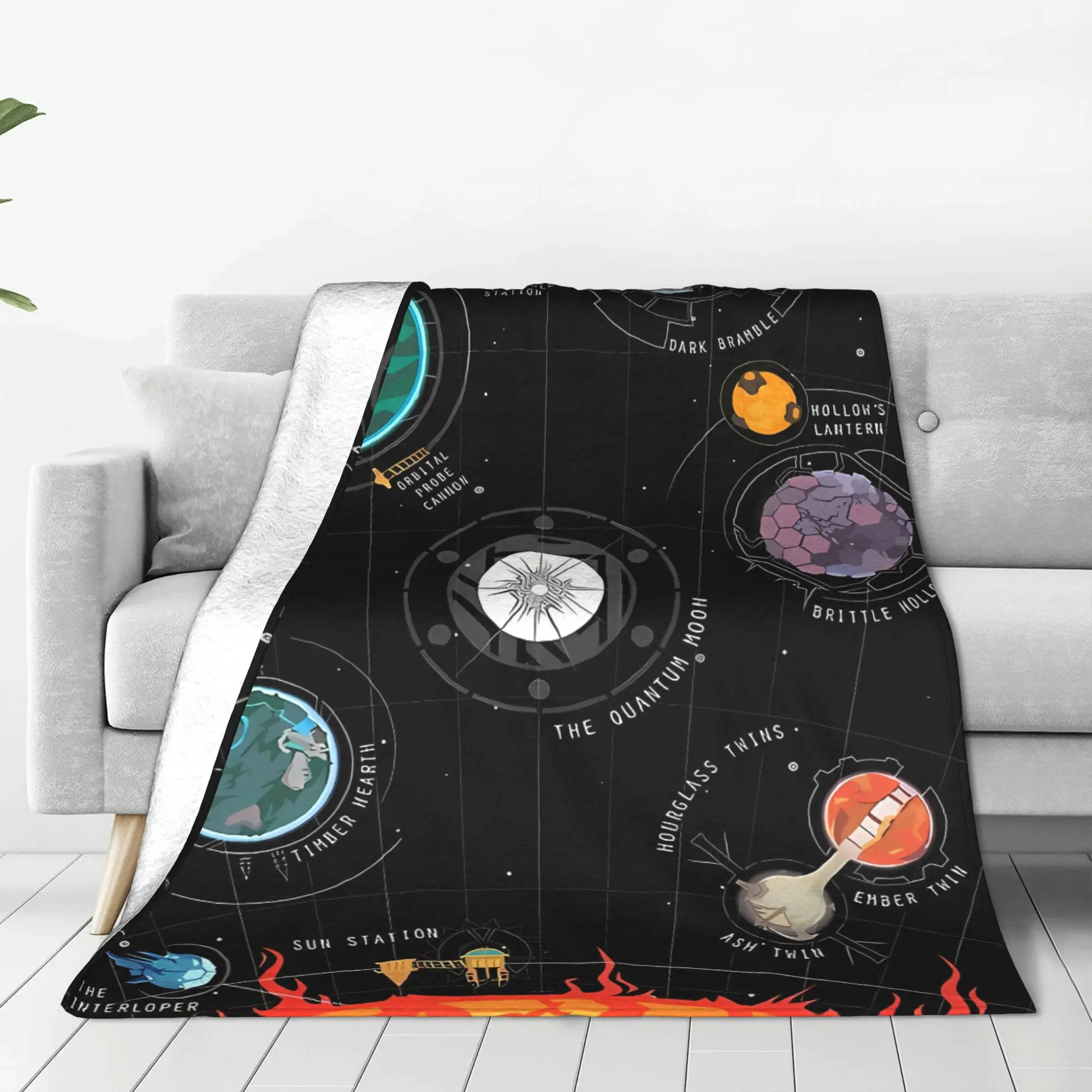 1PC Home Cutecore System Outer Wilds Blanket Super Cosy Plush Home Living Room Sofa Halloween
