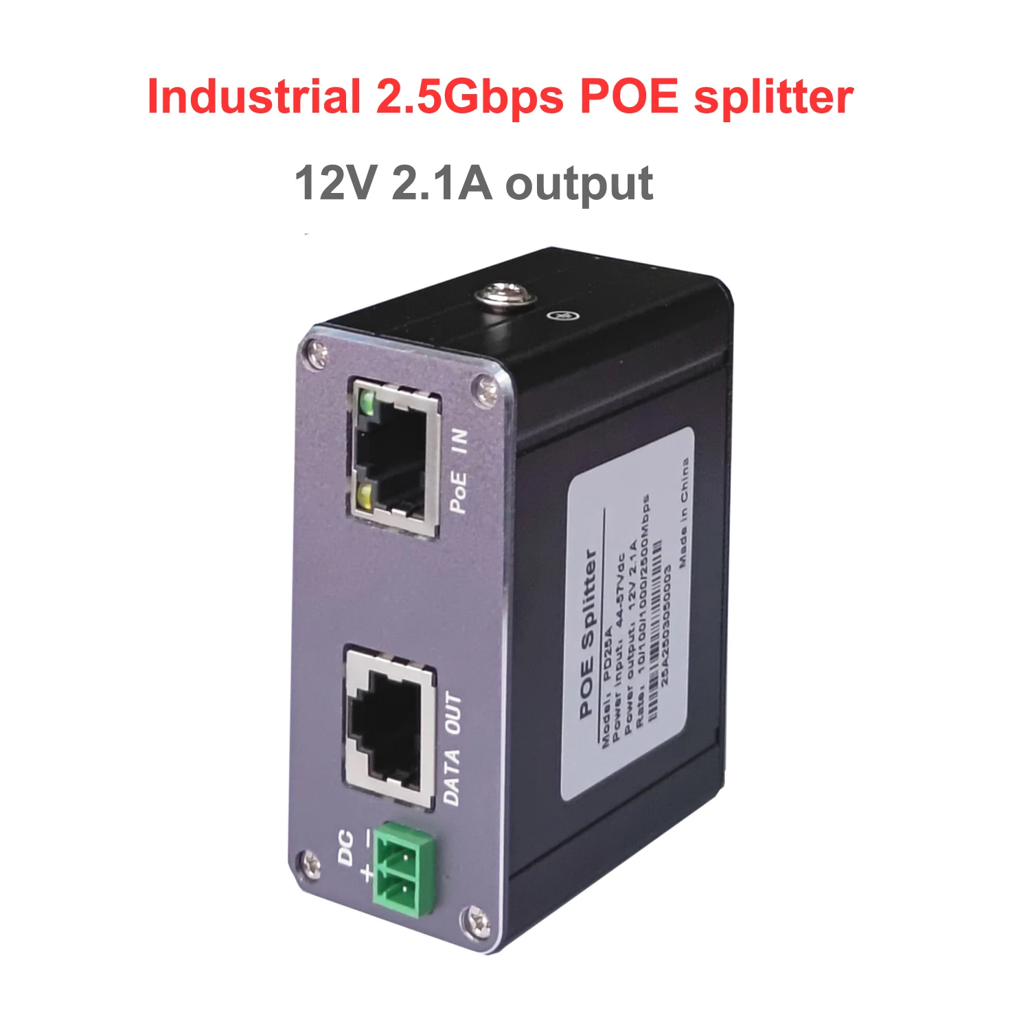 

2.5Gbe POE splitter |25W active POE separator|DC 12V out|MINI Size| Industrial grade| ports isolation|