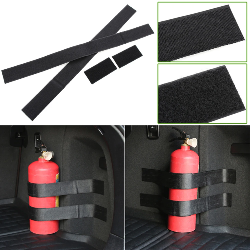 4pcs Car Trunk Storage Content Bag Rapid Fire Extinguisher Holder Nylon Safety Strap Kit For Auto Car SUV Car Styling