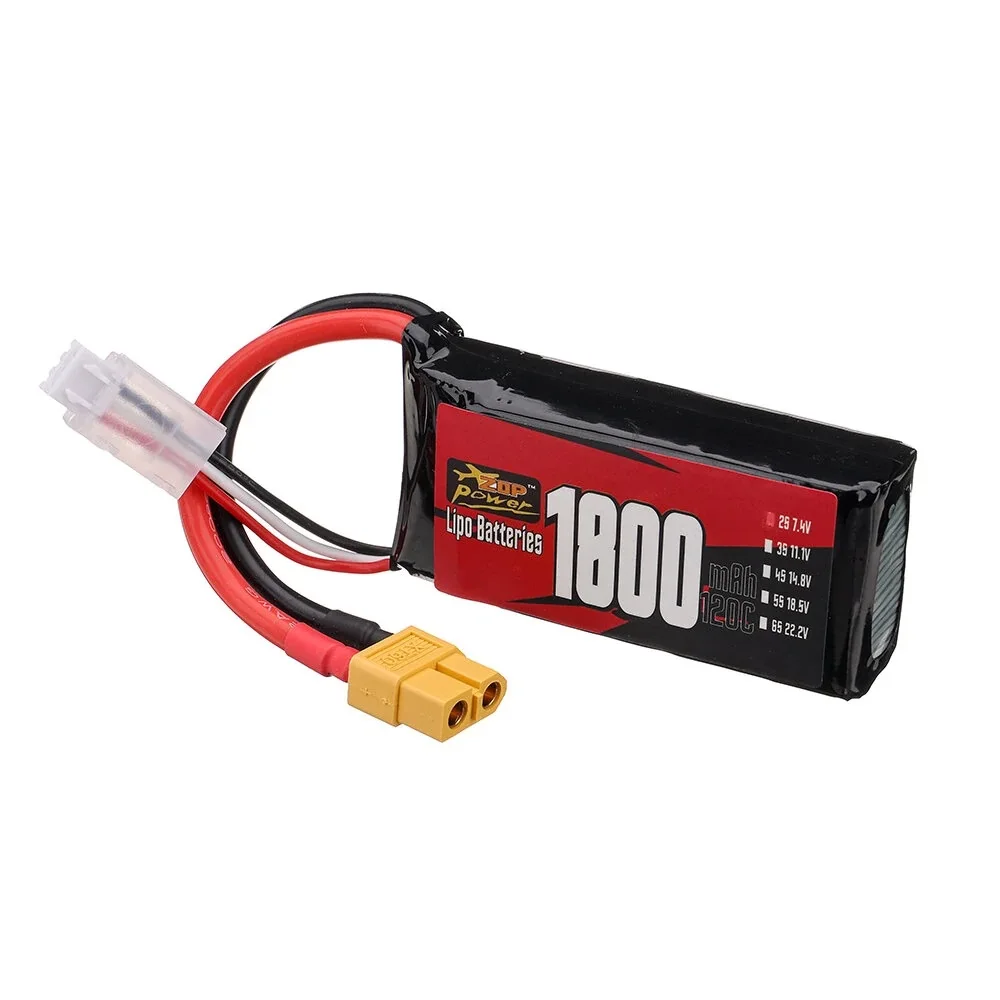 ZOP Power 2S 7.4V 1800mAh 120C 13.32Wh LiPo Battery XT60 Plug for RC Drone