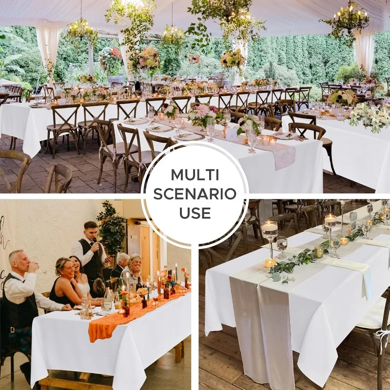 8 Pack Table Cloth Rectangle Table: Stain and Wrinkle Resistant Tablecloth Rectangular, Washable Polyester Table Cover