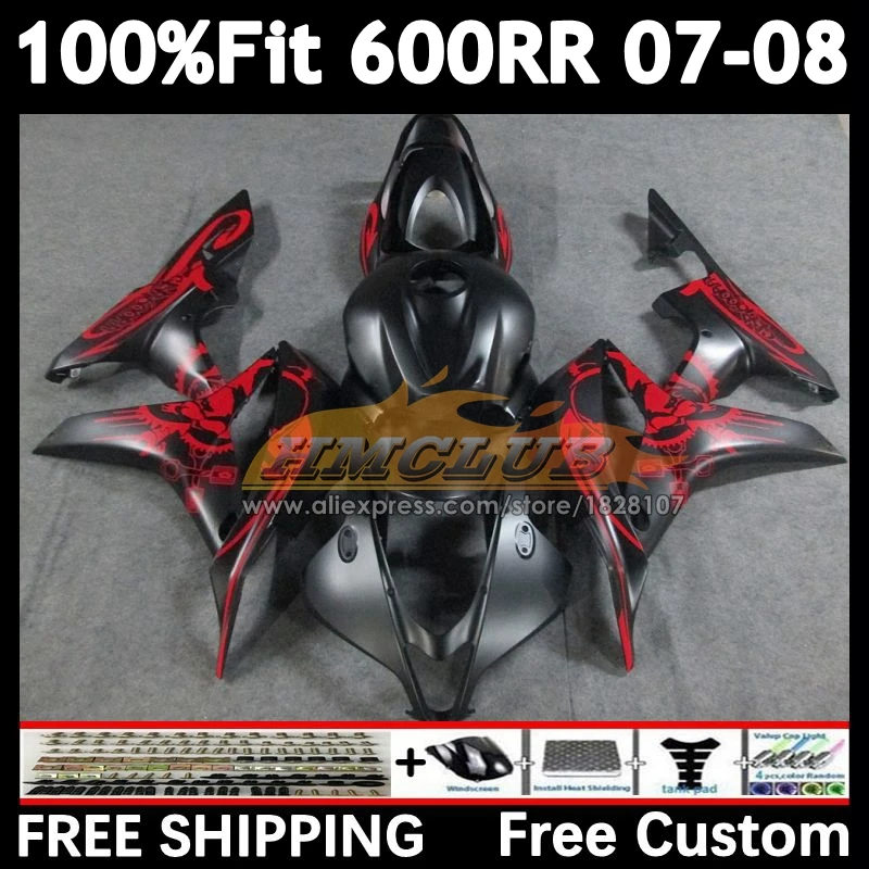 Injection For HONDA 600CC CBR matte red 600 RR CBR600 CC 600RR 600F5 F5 60No.105 CBR600RR 07 08 CBR600F5 2007 2008 OEM Fairing