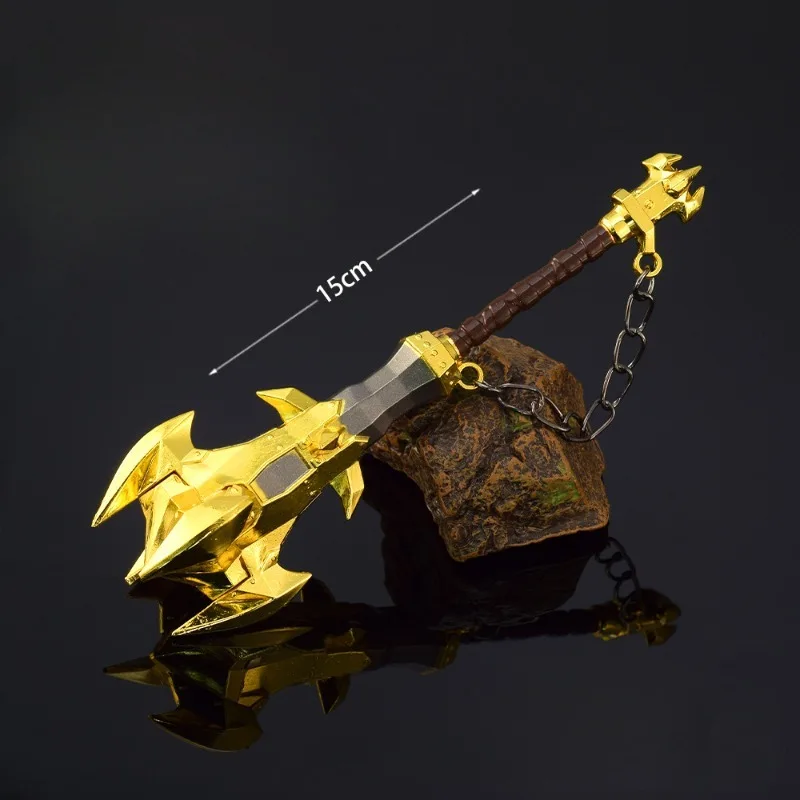 Juego de eslabones de trituradora de Lynel salvaje, modelo de arma periférica, llaveros de espada de Metal, colección de adornos, manualidades, juguetes, regalo para niños, 15cm