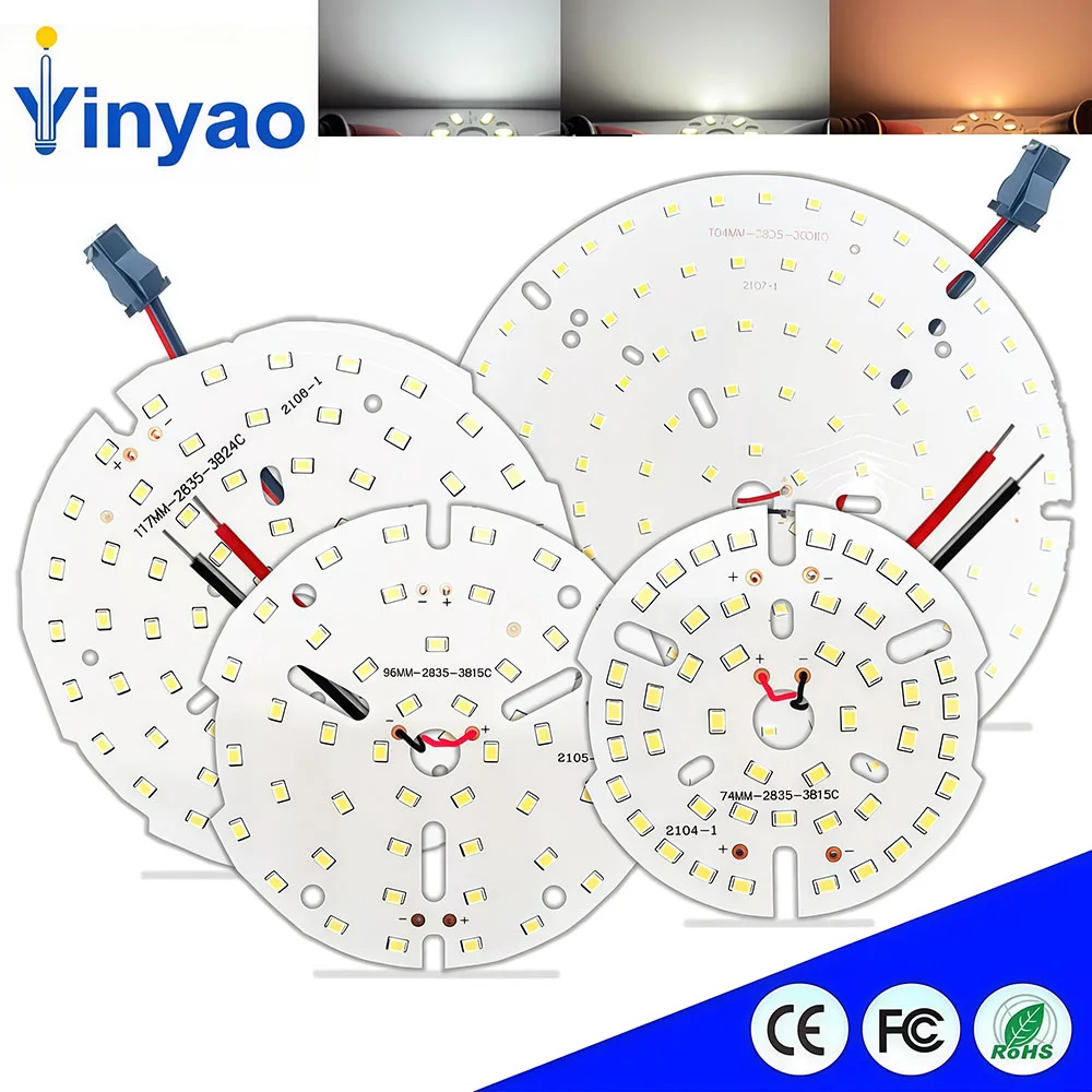 1PCS 15W 18W 24W 36W High Brightness SMD2835 LED Chip Round Lamp Panel PCB Board Suitable for DIY Light Source Modification