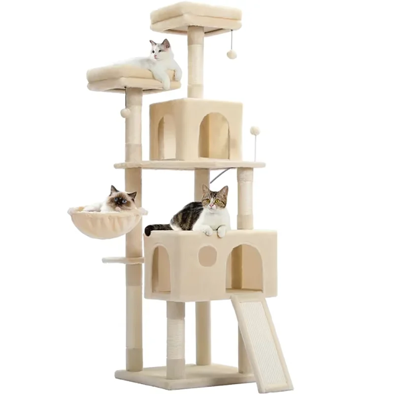 Multi-Level Cat Tree For Cats With Cozy Perches Stable Cat Climbing Frame Cat Scratch Board Toys Cat Furniture