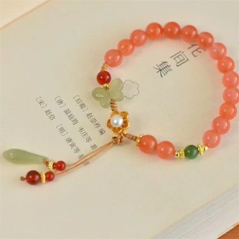 Retro crafts, high-quality Hotan Jade butterfly bracelet, exquisite jewelry, auspicious jewelry, female gifts