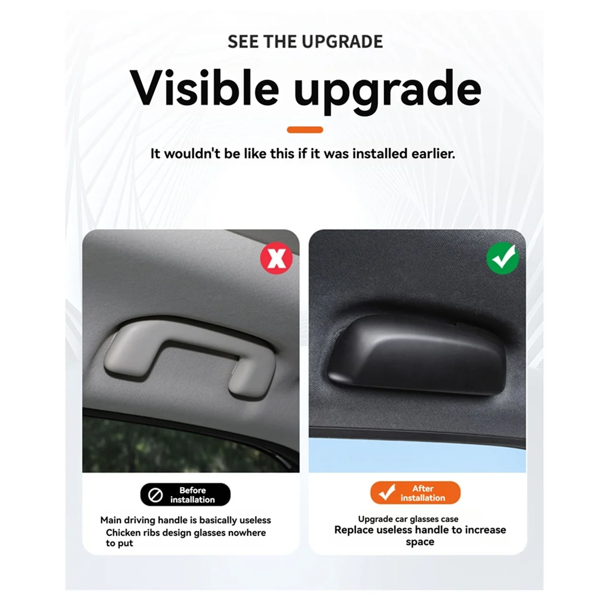 Caixa de armazenamento de óculos de carro e clipe de óculos de sol para Toyota Prado LC250 (2024), modificação de armazenamento de teto (versão B) -T45C