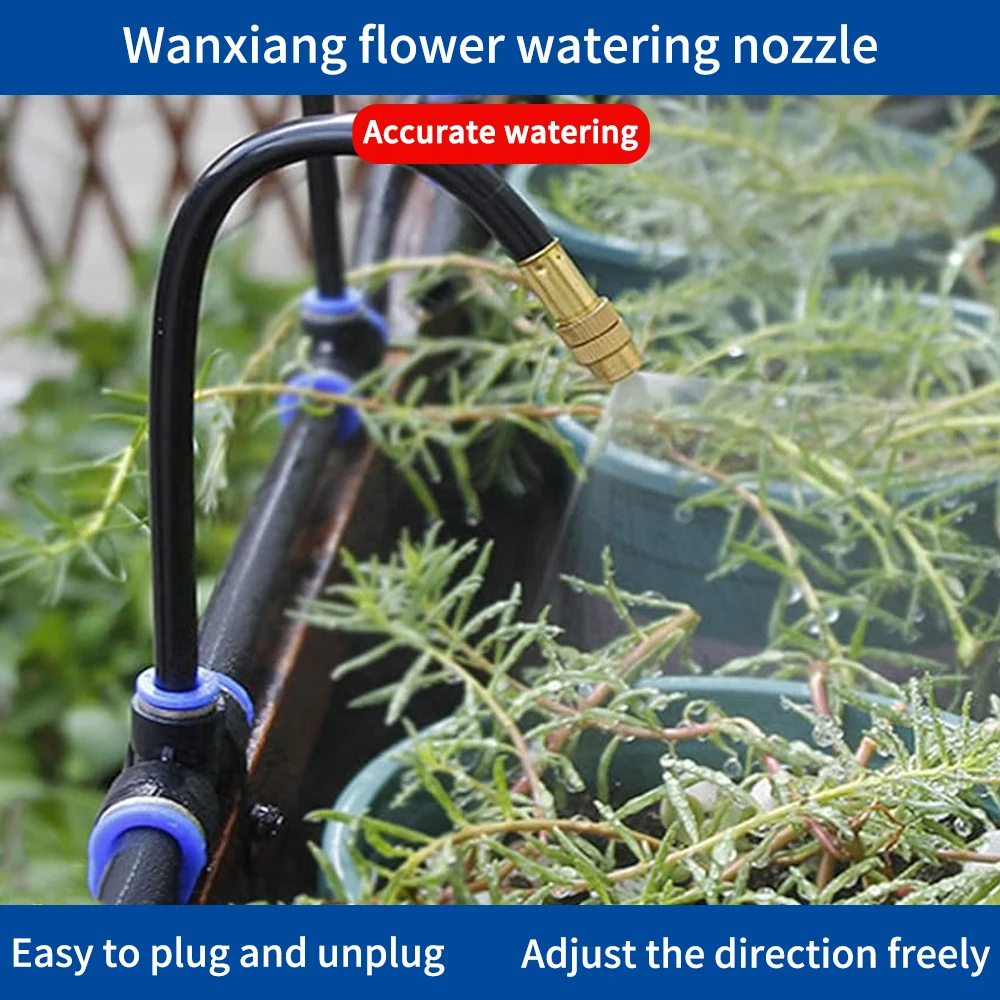 

5-20M Universal Automatic Irrigation Sprinkler Kit Rotating Copper Nozzle Garden Balcony Atomization Sprinkler Watering Kits