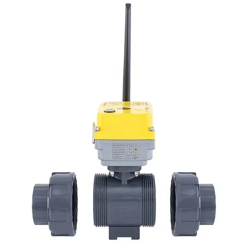 

Wifi High Torque Electric Ball Valve AC/DC 110V-230V PVC Electric Union for Water Control with Remote
