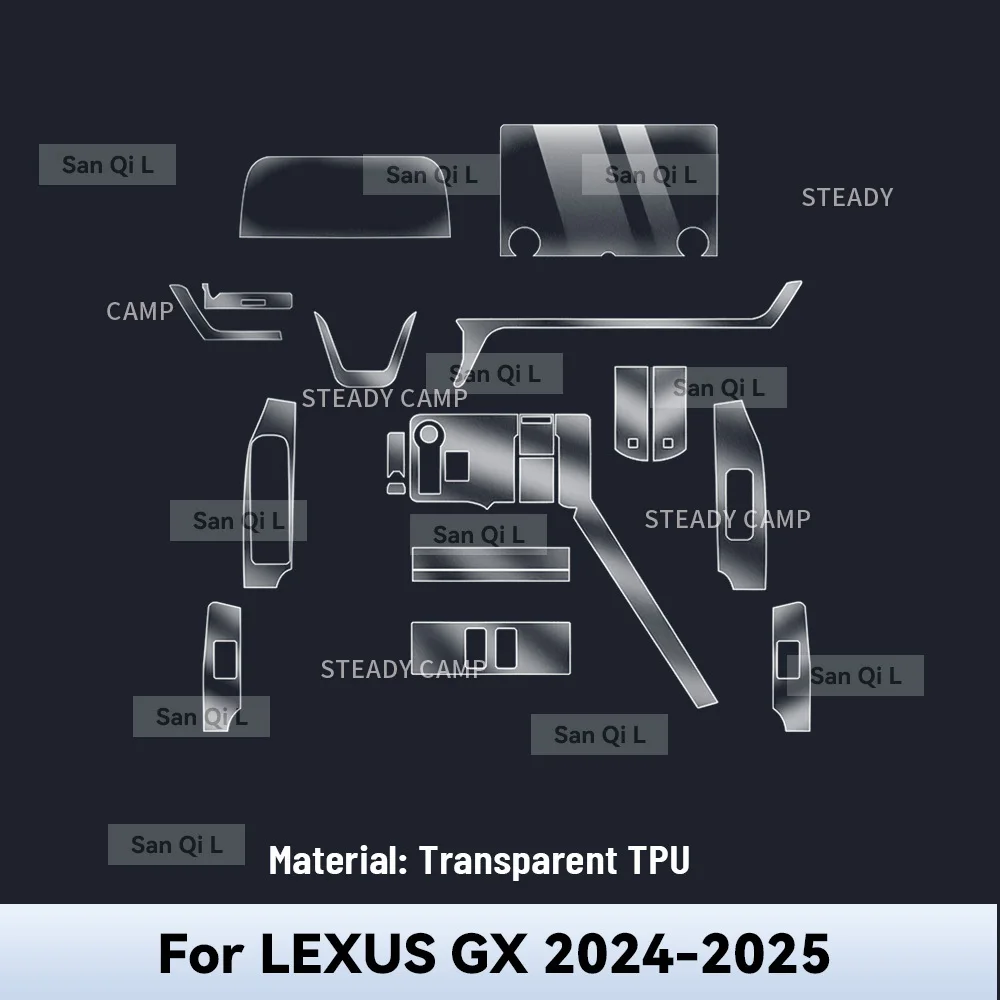 Transparent TPU For LEXUS GX 2024 2025 Car Center Console Media Dashboard Navigation Anti-scratch Protector Interior Film