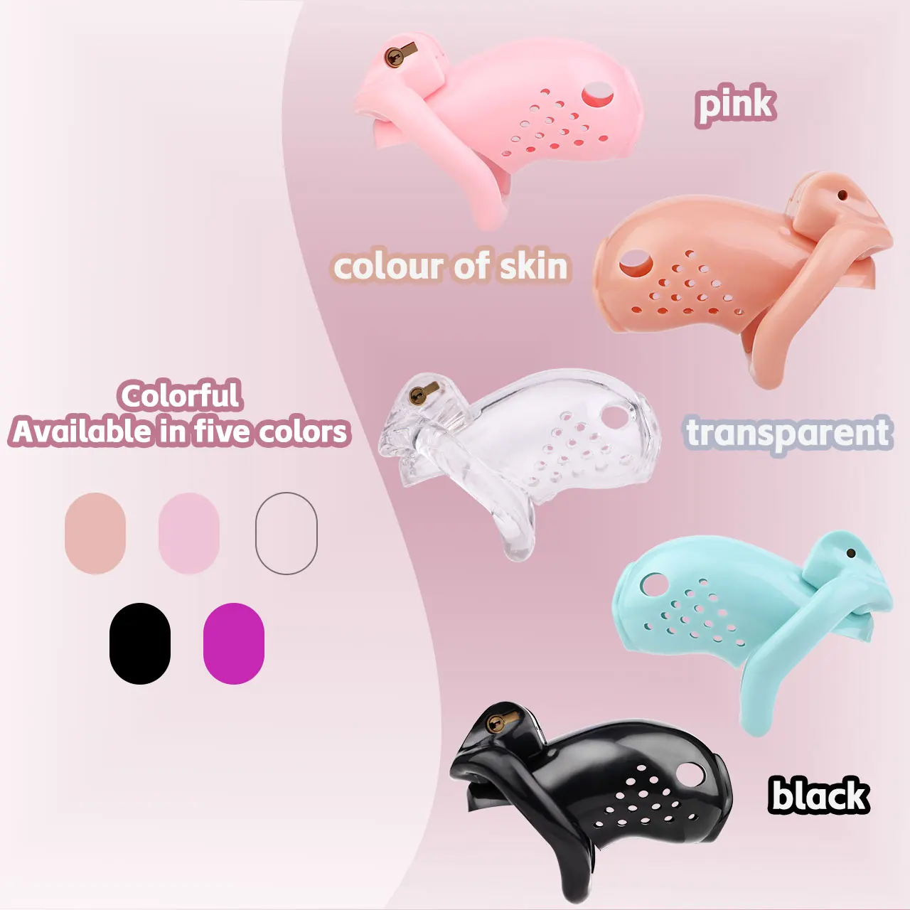 남성용 순결 케이지 ABS 케이지 소프트 튜브 플러그, 장기적 거부를 위한 음경 구속 잠금 장치, 불순결 방지 음경 케이지, 성인 BDSM 섹스 토이