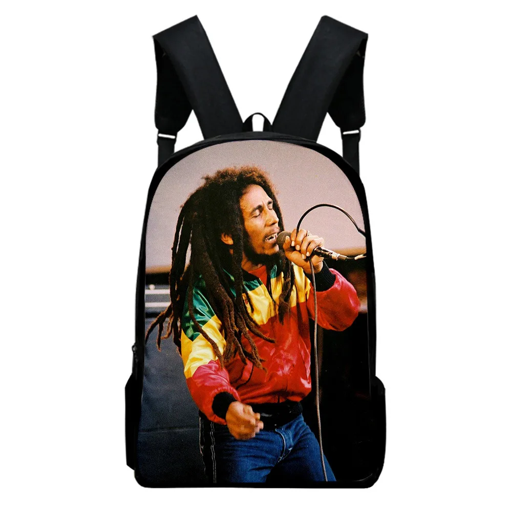 

Classic Popular Funny Bob Marley Notebook Backpacks pupil School Bags 3D Print Oxford Waterproof Boys/Girls Laptop Backpacks