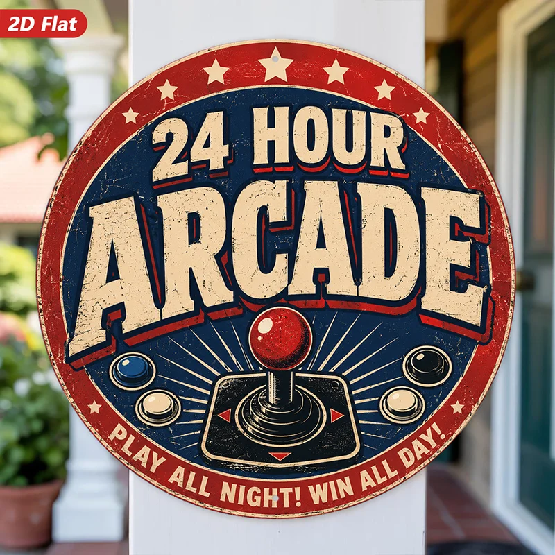 CIFBUY Retro Neon Arcade Sign Aluminum Wall Art Waterproof Durable For Bar Man Cave Game Room Indoor Outdoor Decor