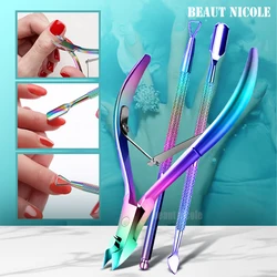 3PCS Manicure Tools Set Stainless Steel Nail Art Cutter Scissors Cuticle Clipper Nipper Dead Skin Remover Pusher Pedicure Tools