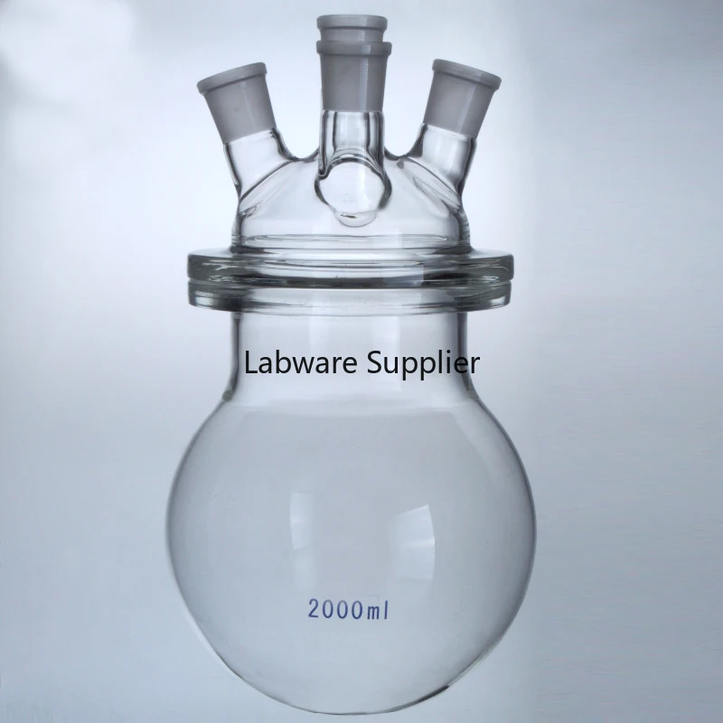 250ml 500ml 1000ml 2000ml Four Mothes Global Glass Reactor Heavy Sheet Glass Reaction Still Reaction Flask