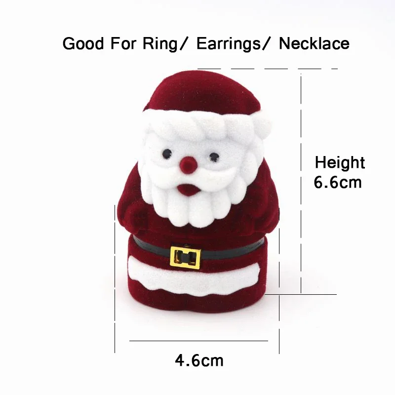 1pcs Angel Santa Claus Christmas Velvet Jewelry Gift Package Box Ring Earring Necklace Trinket Storage Display Holder Wholesale