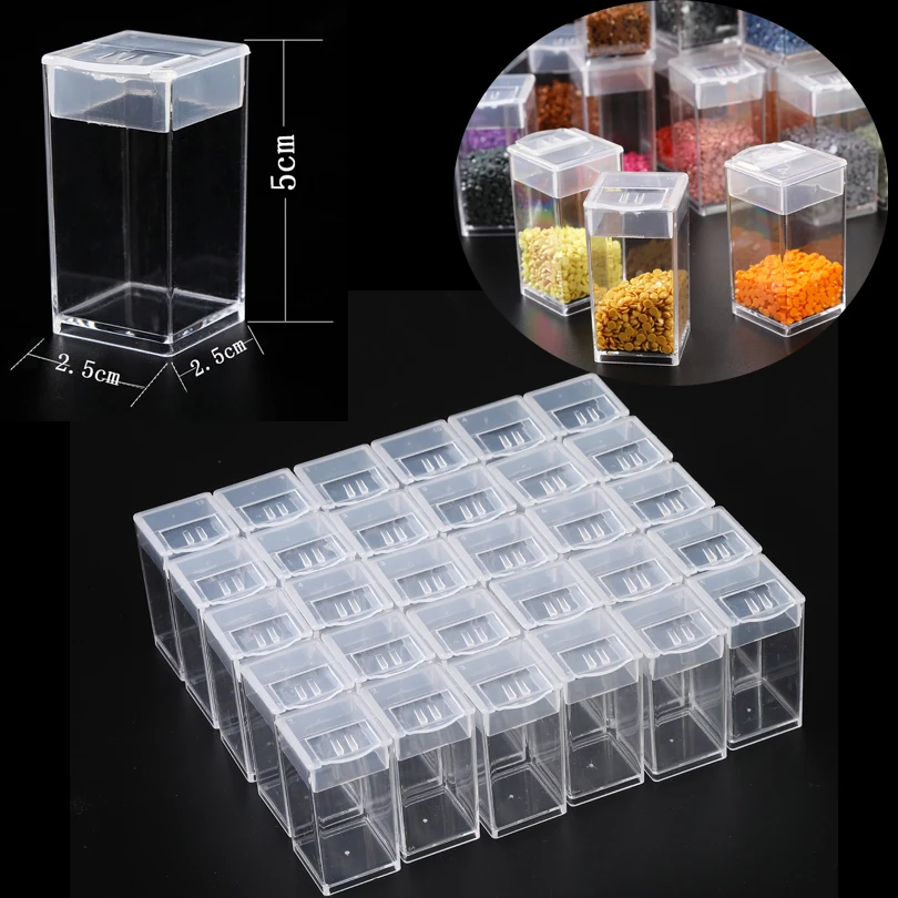 5/10/30/60/90/120 Hard Plastic Bottle for Diamond Painting Container Accessories Organizer Crystal Beads Storage Jar Drill Box