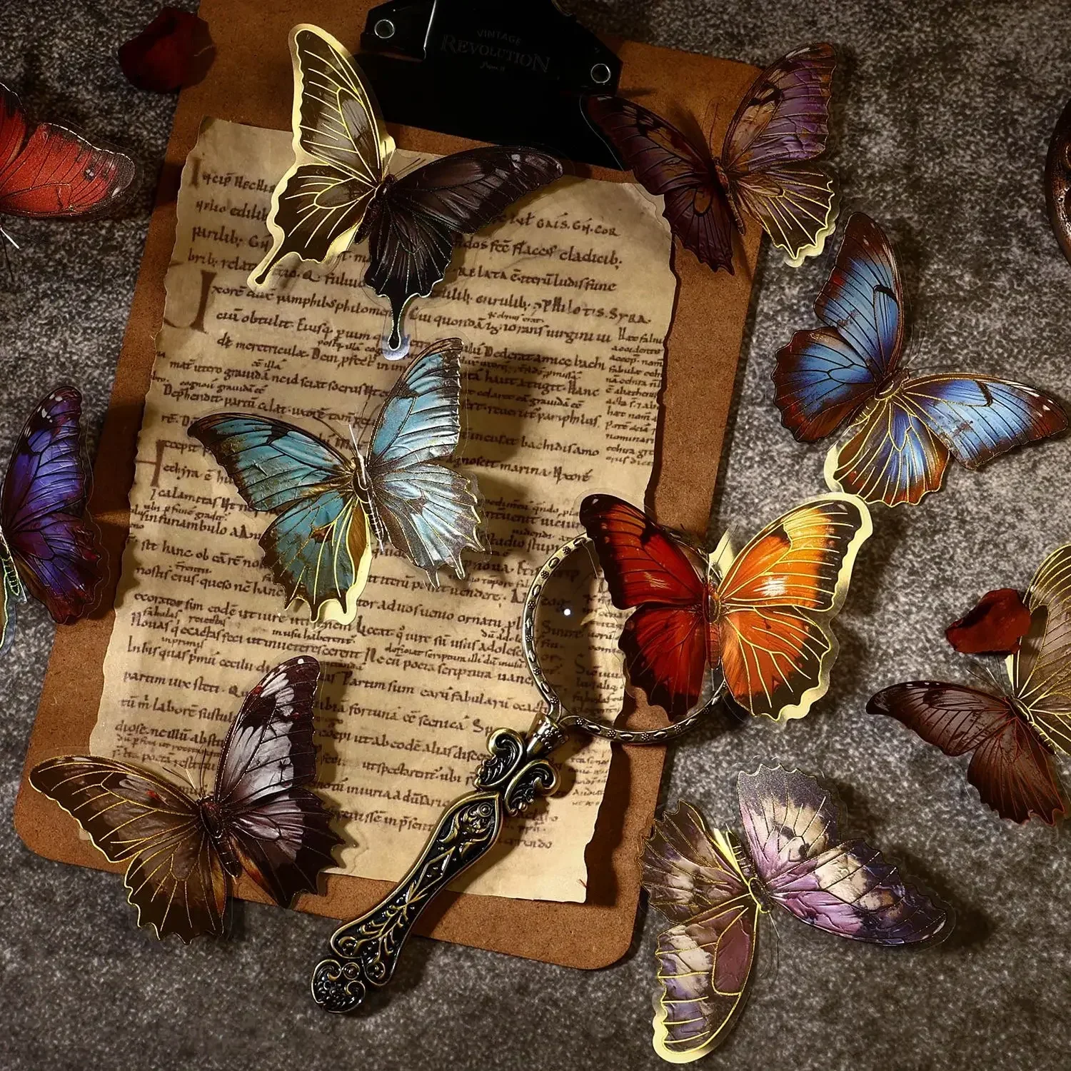 

10 шт./упаковка, винтажные наклейки-бабочки для домашних животных