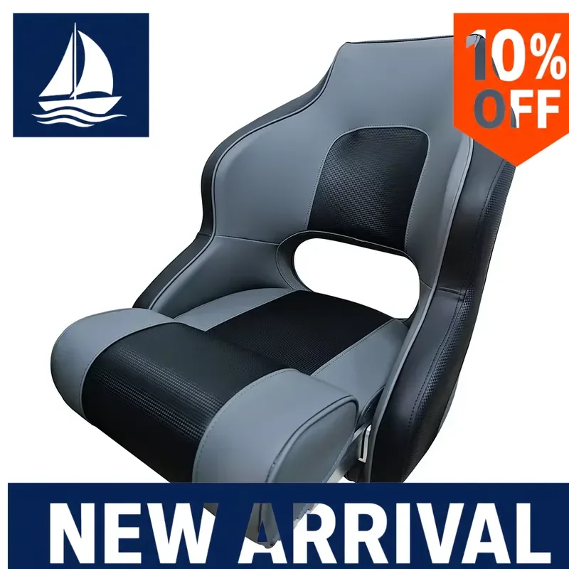 Marine Foldable High Back Captain Chair Swivel Fishing Boat Seat Premium Fiberglass Passenger Seating  Yacht Deck
