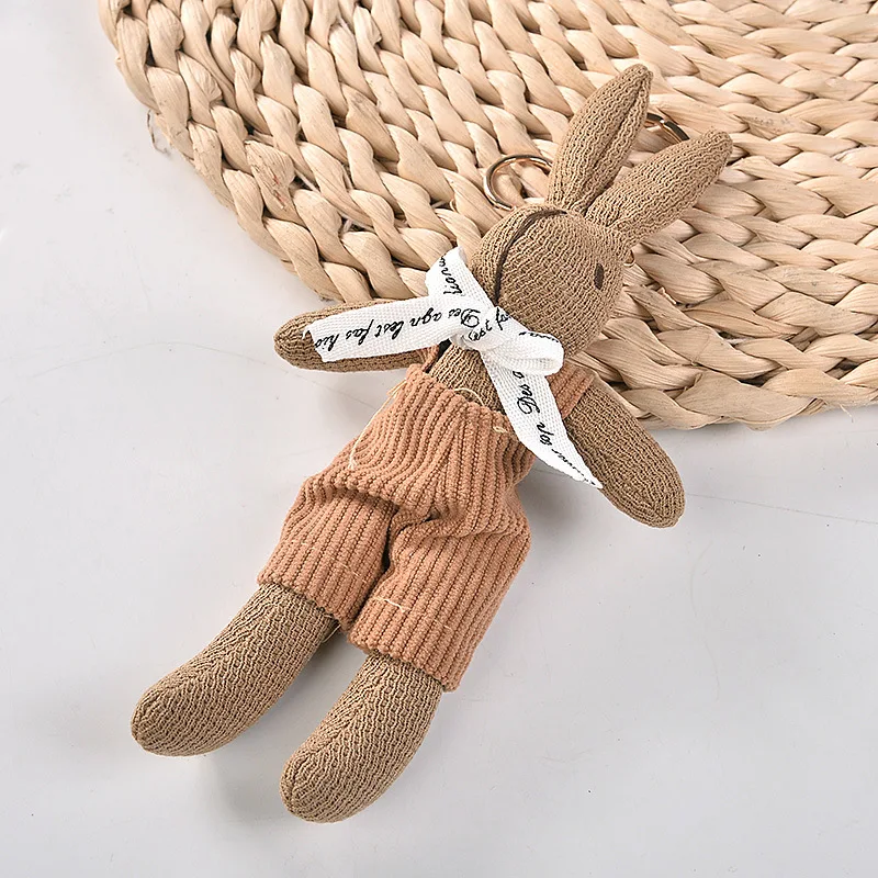 Pendant Cartoon Key Holder Kids Cloth Korean Style Key Ring Bag Pendant Decoration Lady Rabbit Keychains Girls Car Accessories