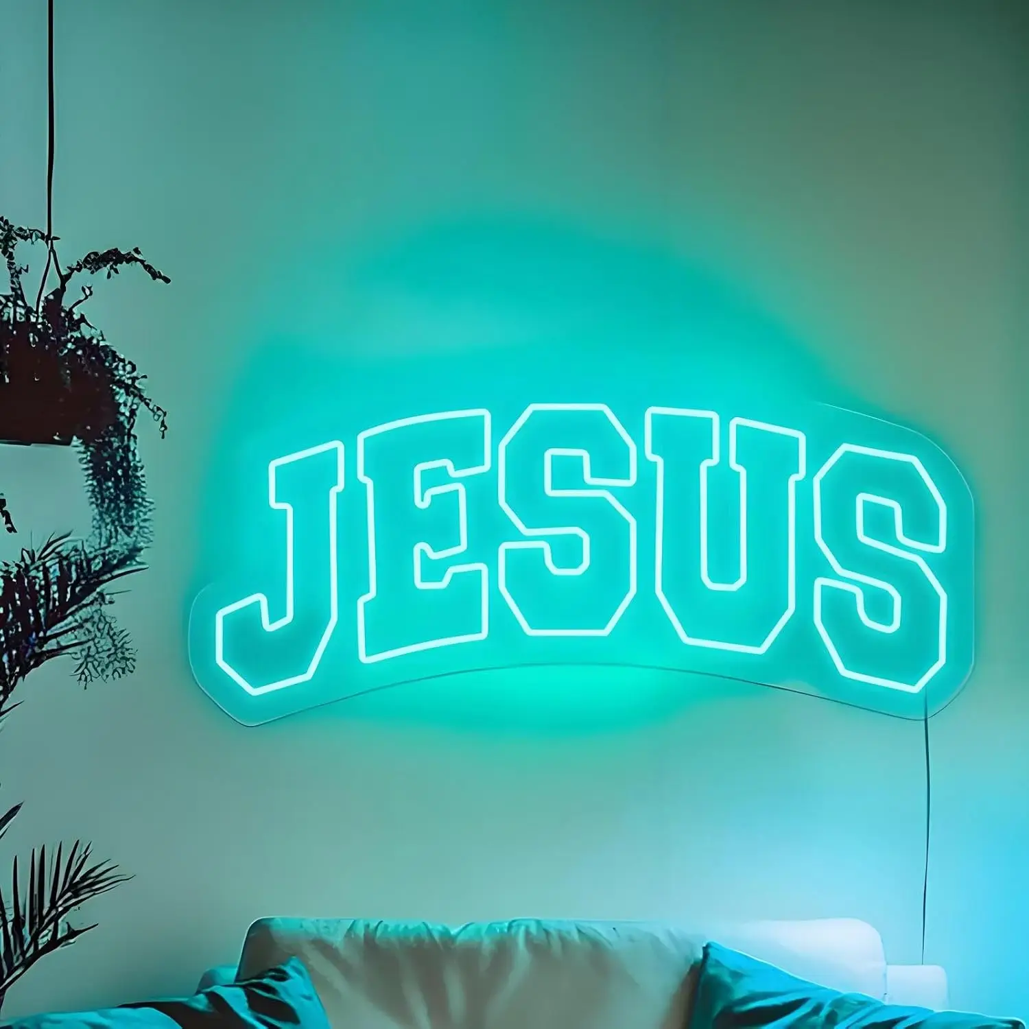 Jesus LED Neon Sign USB Wall Light Religious Faith Theme Neon Lamp for Home Church Prayer Room Bedroom Christmas Wall Decor Gift