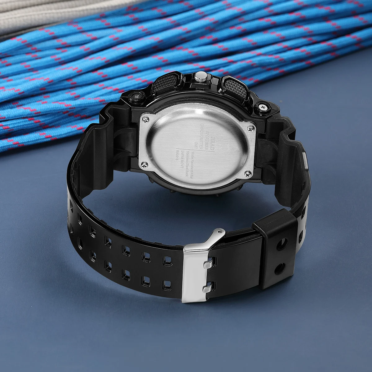 READ Men Digital‑Analog Sports Watch | Resin Case Strap | LED Backlight | Alarm Stopwatch | 30M Daily Water Resistant