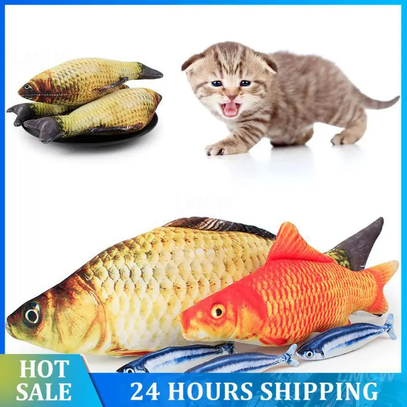 Interactive Fun And Engaging Safe For Pets Realistic Catnip Stuffed Toy Cat Toy Fish-shaped Toy Popular Fish Shape Soft Plush