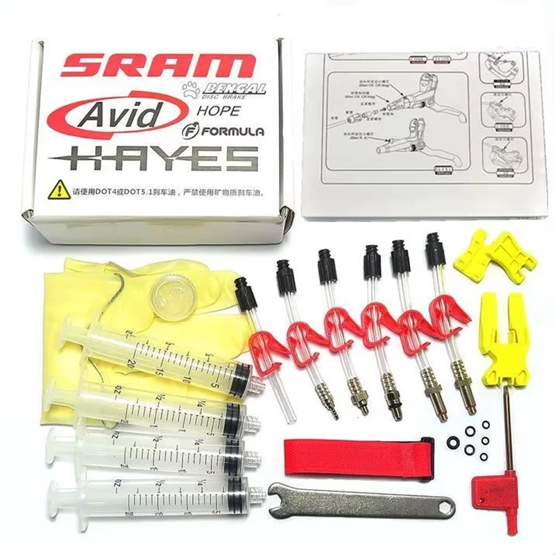 Kit de herramientas para purgar frenos de disco hidráulicos de bicicleta, para Formula, Sram, Avid, Juicy, Hayes, Hope, Bengal, herramientas de reparación de bicicletas de montaña.