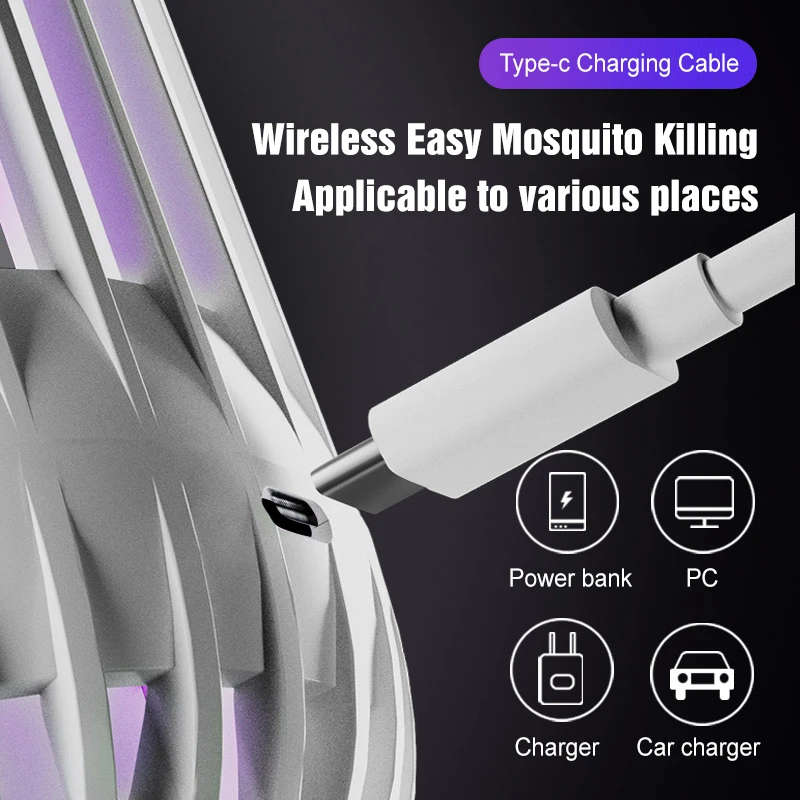 Electric Mosquito Killer Lamp Mute Radiationless USB Rechargeable Insect Repellent Fly Trap Bug Zapper For Room AntiMosquito