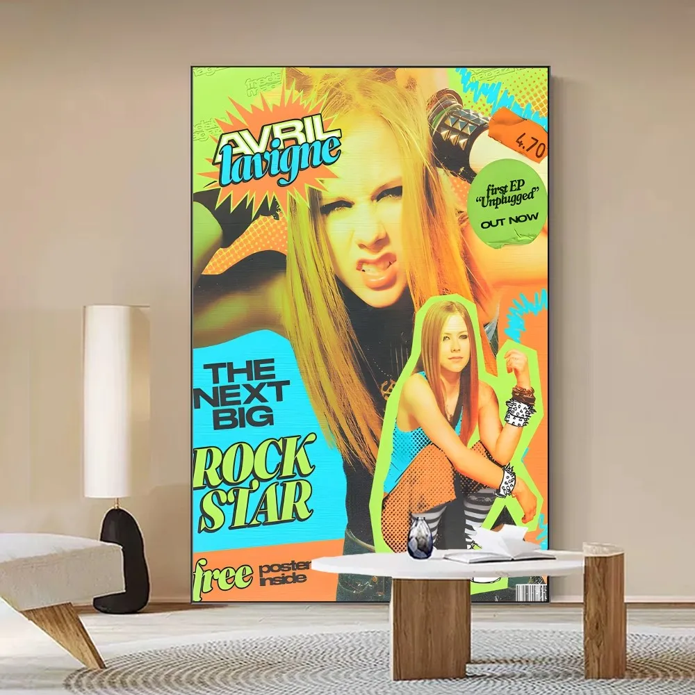 Avril Lavigne 3  Self-adhesive Art Poster Waterproof Paper Sticker Coffee House Bar Posters Wall Stickers