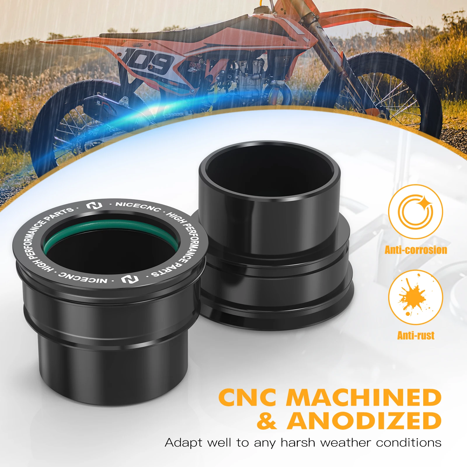 NICECNC Per KTM EXC 300 2003-2015 Distanziali Ruota Anteriore Collari Mozzo EXC-F 350 XCF-W 450 XCW 500 03-15 SX125 SXF 450 XC-F 2003-2014
