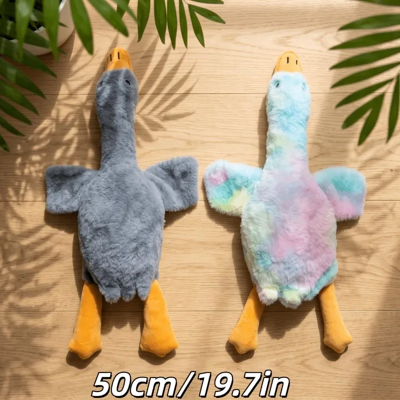 1 Stück 50 cm großes weiches Enten-Plüschtier für Katzen und Hunde, waschbarer Haustierbegleiter für kleine/mittelgroße Haustiere (gestickte Augen + kein Reißverschluss-Design) – Detail 5