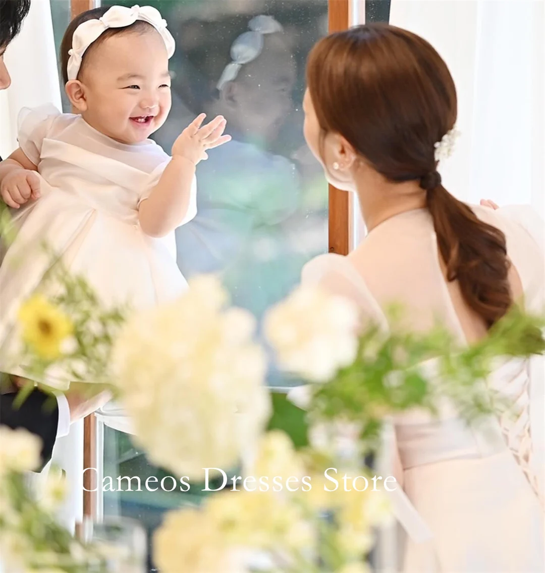 SONDR مخصص س الرقبة فوري نفخة الأكمام فساتين الزفاف بسيطة ألف خط الأورجانزا مشد كوريا العرائس فساتين النساء فساتين زفاف #2