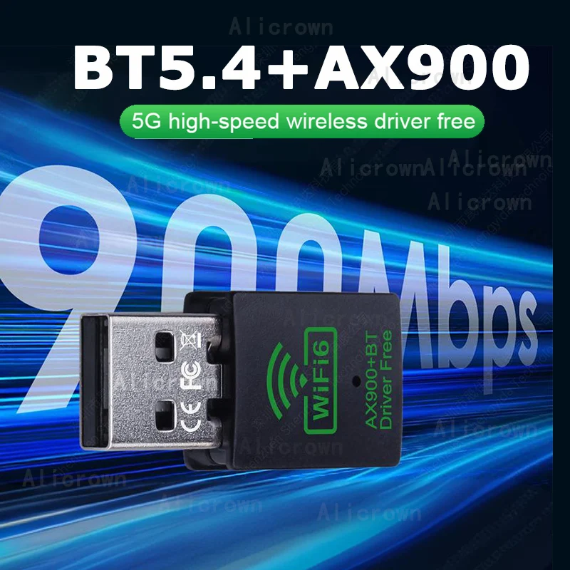 

AX900 USB WiFi 6 Bluetooth 5,4 Adapter Drive free Wireless Network USB Receiver 2.4G&5GHz Dual Band USB Network Receptor For PC