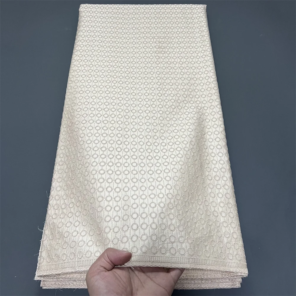 

2025 African Nigerian Tulle Lace Fabric for Dress Sewing High Quality Damask Cotton Pure Embroidery Wedding Party 5Yard hz1389