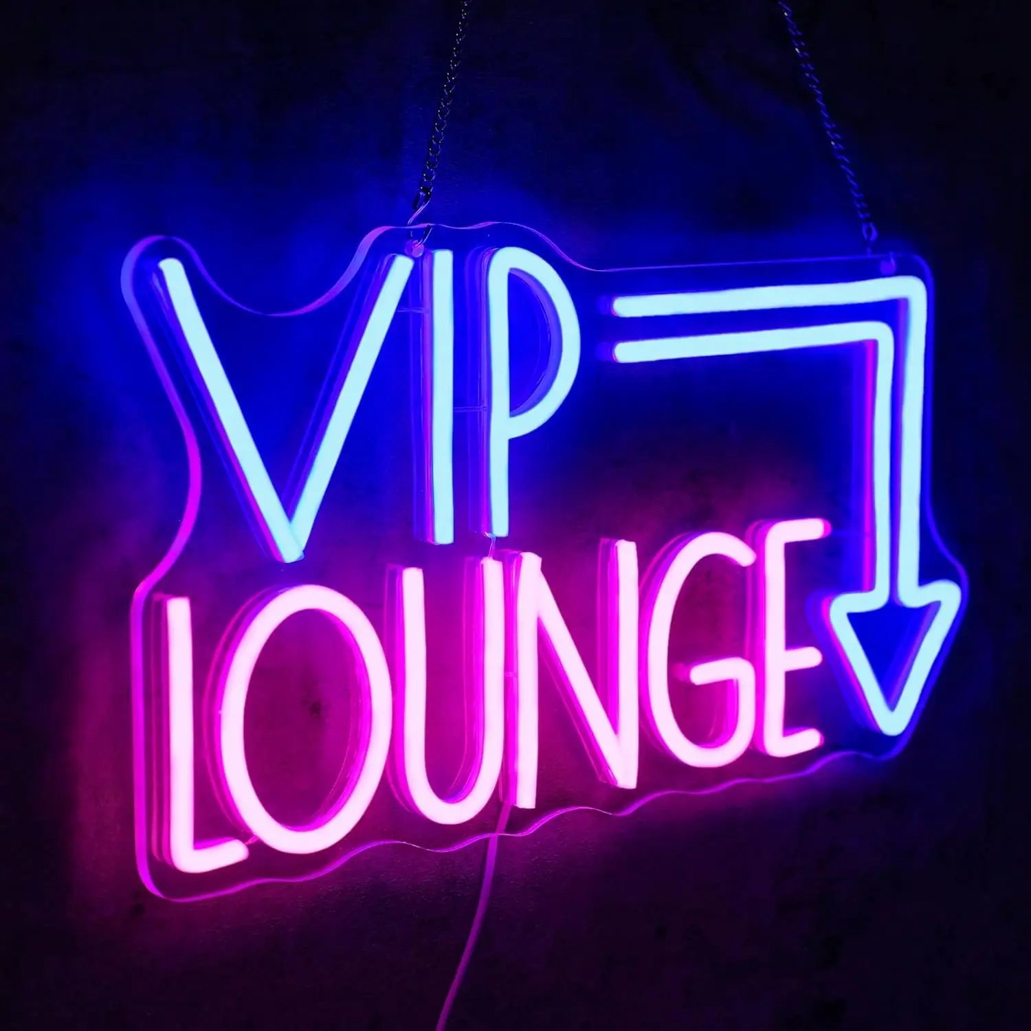 

16.5x9in VIP Lounge Neon Sign for Wall Decor LED Light Bar Hotel Cafe VIP Room Shop Store Airport Beauty Decoration Rich Man