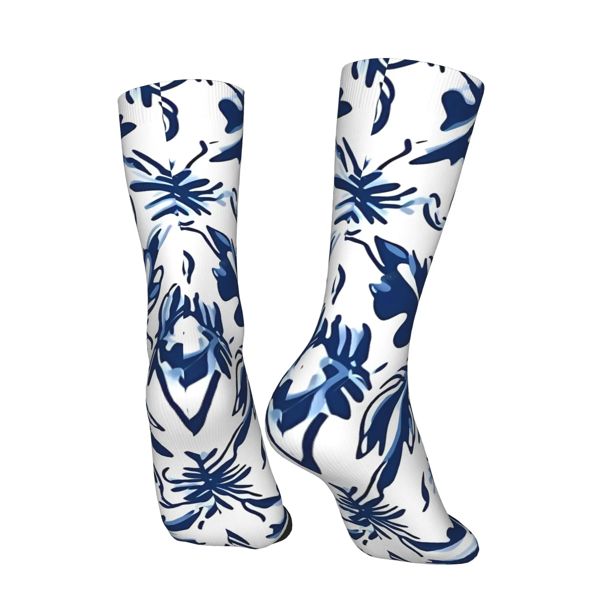 بلاط Blue Blossom A Azulejo مع جورب ملتوي مطبوع عليه زهور من البوليستر للرجال