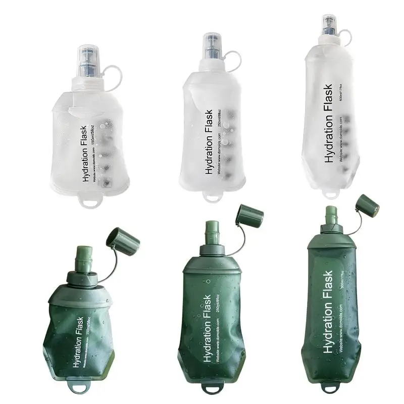 

Soft Flask Running Bottles Food Grade Water Pouch For Drinking TPU Flexible Flask Leakproof Hiking Water Bag for Running Hiking